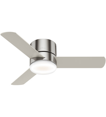 Minimus 44 Inch Brushed Nickel With Natural Wood Matte Nickel Blades Ceiling Fan