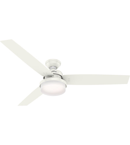 Hunter Fan 59456 Sentinel 60 Inch Fresh White With Fresh White Bleached Grey Pine Blades Ceiling Fan