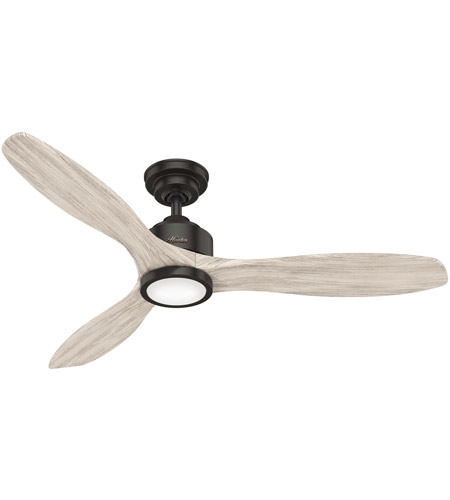 Hunter Fan 50788 Melbourne 52 inch Noble Bronze with Weathered White Birch Blades Ceiling Fan