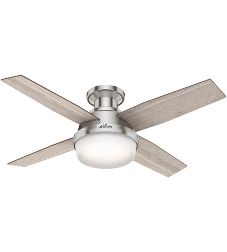 Hunter Fan 50282 Dempsey 44 inch Brushed Nickel with Light Gray Oak/Natural Wood Blades Ceiling Fan photo