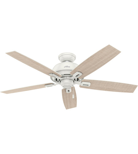 Hunter Fan 54168 Donegan 52 inch Fresh White with Fresh White/Washed Walnut Blades Outdoor Ceiling Fan