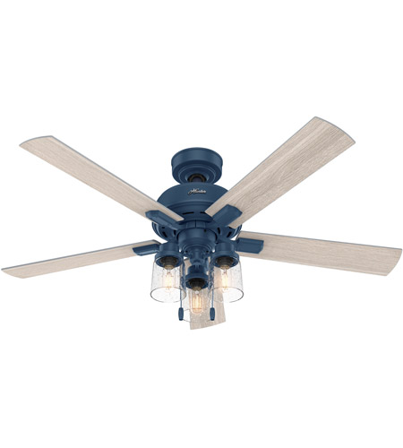 Hunter Fan 50310 Hartland 52 inch Indigo Blue with Light Gray Oak Blades Ceiling Fan