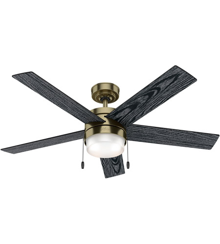 Hunter Fan 59622 Claudette 52 inch Modern Brass with Salted Black/Matte Black Blades Ceiling Fan