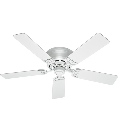 Hunter Fan 53069 Low Profile 52 Inch White Ceiling - Low Profile Ceiling Fan No Light 52 Inch