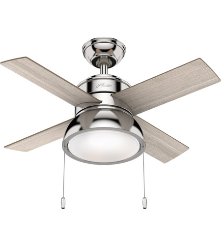 Hunter Fan 59386 Loki 36 Inch Polished, 36 Inch Outdoor Ceiling Fan Without Light