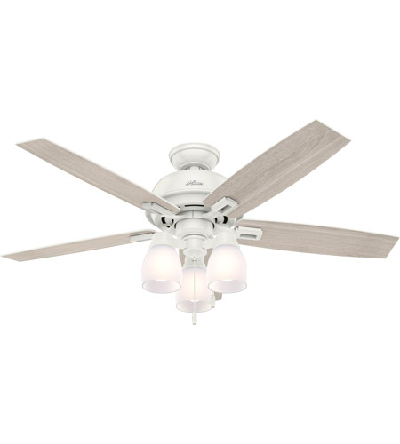 Hunter Fan 53337 Donegan 52 inch Fresh White with Light Gray Oak/Fresh White Blades Ceiling Fan photo