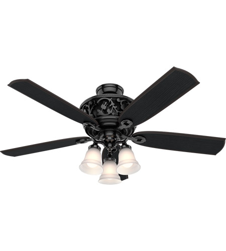 Hunter Fan 59545 Promenade 54 inch Gloss Black with Black Oak Blades Ceiling Fan photo