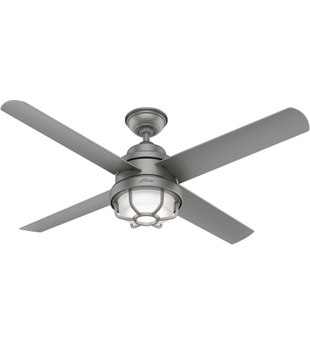 Hunter Fan 55085 Searow 54 inch Matte Silver Outdoor Ceiling Fan
