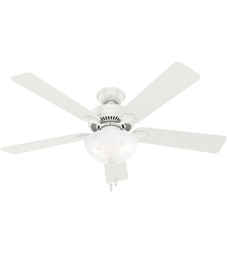 Hunter Fan 50908 Swanson 52 inch Fresh White with Fresh White/Natural Wood Blades Ceiling Fan