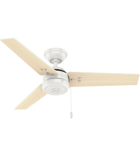 Hunter Fan 50262 Cassius 44 inch Fresh White with Light Stripe/Fresh White Blades Outdoor Ceiling Fan