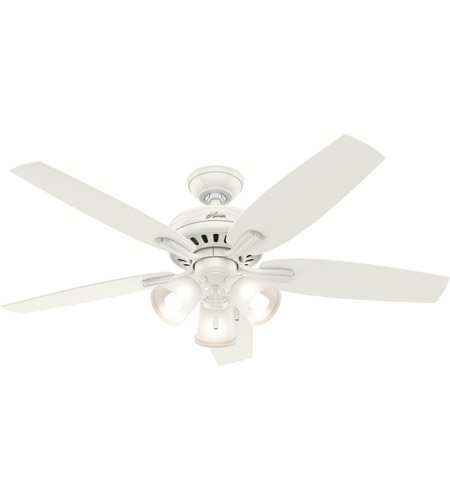 Hunter Fan 53316 Newsome 52 inch Fresh White with Fresh White/Light Oak Blades Ceiling Fan photo