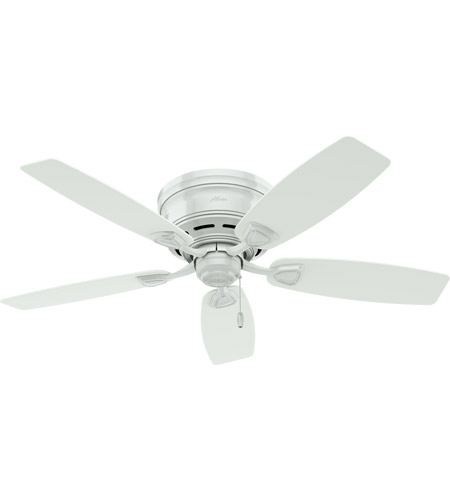 Hunter Fan 53119 Sea Wind 48 inch White Outdoor Ceiling Fan, Low Profile