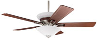 Hunter Prestige Fans Piedmont Ceiling Fan With Light And Remote 54inch in Brushed Nickel w cherry accents  28482 thumb
