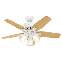 Hunter Fan 51083 Newsome 42 inch Fresh White with Fresh White/Light Oak Blades Ceiling Fan 51083_3.jpg thumb