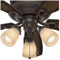 Hunter Fan 53356 Ambrose 52 inch Onyx Bengal with Burnished Aged Maple/Aged Maple Blades Ceiling Fan, Low Profile alternative photo thumbnail