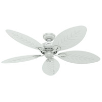 Hunter Fan 54097 Bayview 54 inch White with White Wicker/White Palm Leaf Blades Outdoor Ceiling Fan  thumb