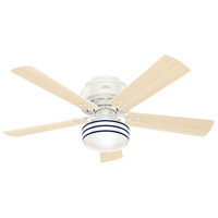 Hunter Fan 55079 Cedar Key 52 inch Fresh White with Washed Walnut/Light Stripe Blades Outdoor Ceiling Fan, Low Profile 55079_3.jpg thumb