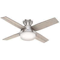 Hunter Fan 50282 Dempsey 44 inch Brushed Nickel with Light Gray Oak/Natural Wood Blades Ceiling Fan photo thumbnail