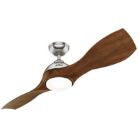 Hunter Fan 50733 Milstream 56 inch Brushed Nickel with Warm Toasted Walnut Blades Outdoor Ceiling Fan thumb