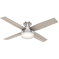 Hunter Fan 50283 Dempsey 52 inch Brushed Nickel with Light Gray Oak/Natural Wood Blades Ceiling Fan thumb