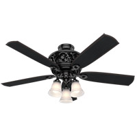Hunter Fan 59545 Promenade 54 inch Gloss Black with Black Oak Blades Ceiling Fan photo thumbnail