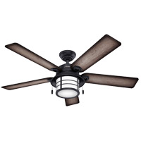 Hunter Fan 59135 Key Biscayne 54 inch Weathered Zinc with Burnished Grey Pine/Grey Pine Blades Outdoor Ceiling Fan photo thumbnail