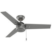 Hunter Fan 50256 Cassius 44 inch Matte Silver with Roasted Maple/Matte Silver Blades Outdoor Ceiling Fan thumb