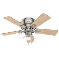Hunter Fan 52154 Crestfield 42 inch Brushed Nickel with Bleached Grey Pine/Natural Wood Blades Ceiling Fan, Low Profile thumb