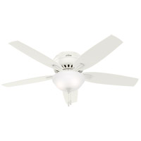 Hunter Fan 53313 Newsome 52 inch Fresh White with Fresh White/Light Oak Blades Ceiling Fan, Low Profile photo thumbnail
