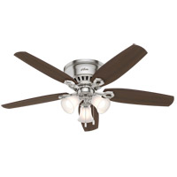 Hunter Fan 53328 Builder 52 inch Brushed Nickel with Brazilian Cherry/Harvest Mahogany Blades Ceiling Fan, Low Profile thumb