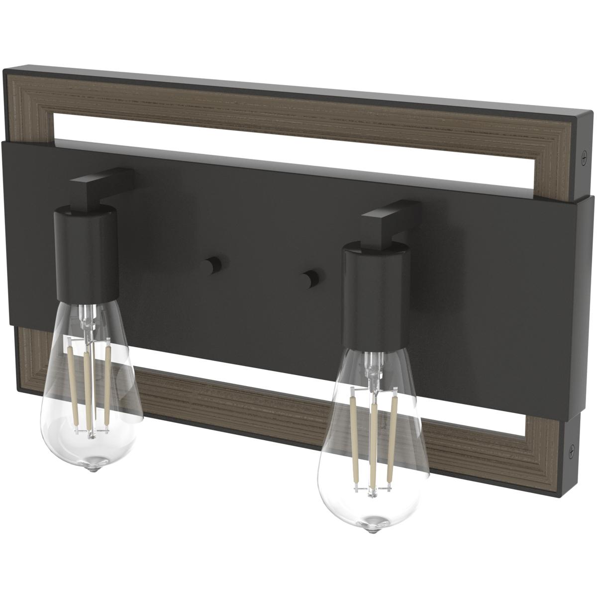 19862 9 x 16 x 3.75 in. Woodburn Noble Bronze 2 Light Bathroom Vanity Wall Light Fixture