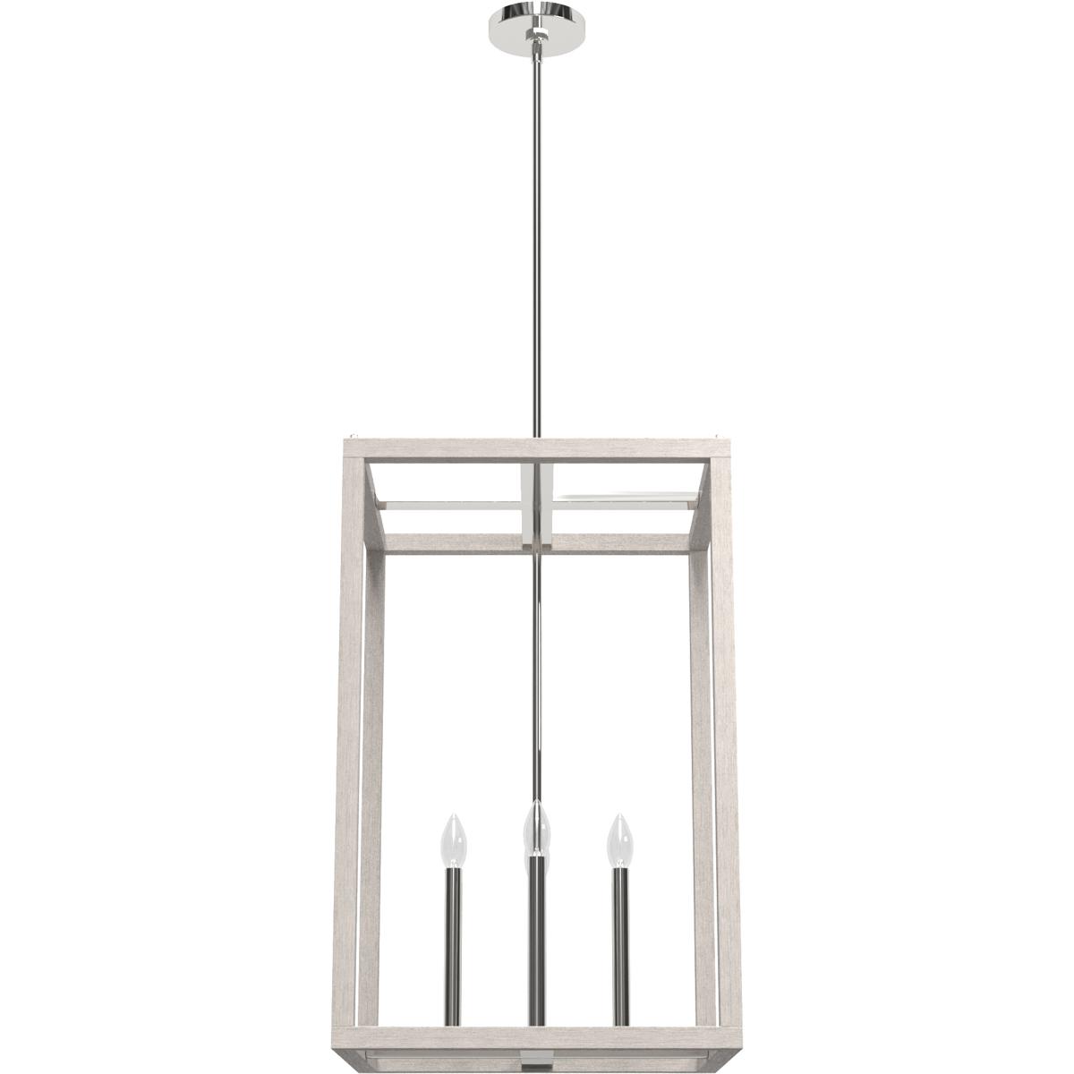 Hunter Fan 19038 Squire Manor 4 Light 1825 inch Chrome and Distressed White Pendant Ceiling Light