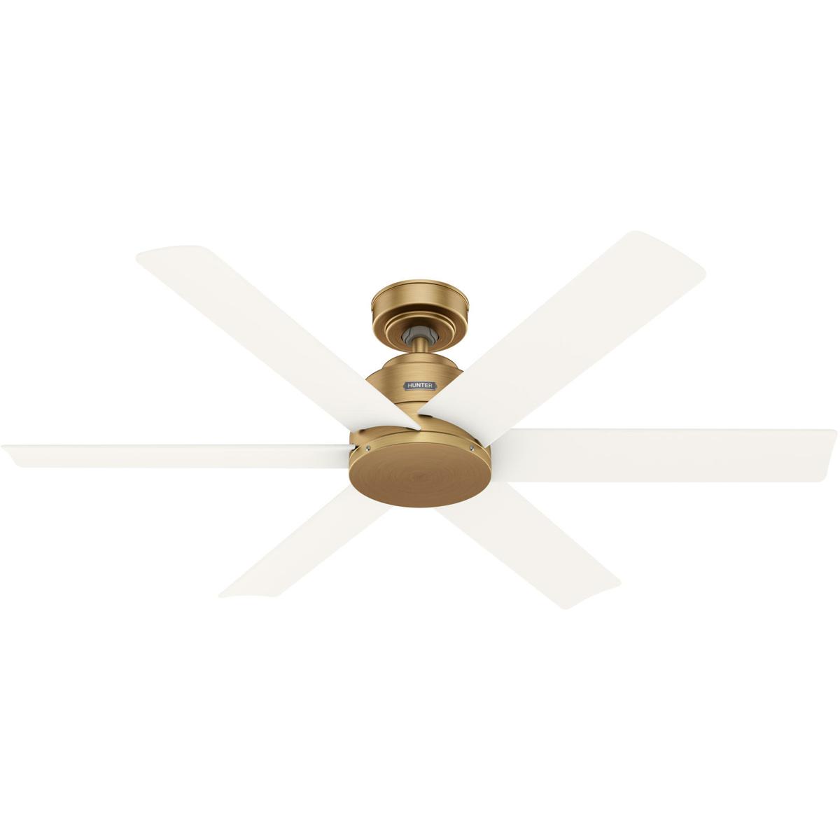 Hunter Fan 50063 Kennicott 52 inch Luxe Gold with Matte White Blades Outdoor Ceiling Fan