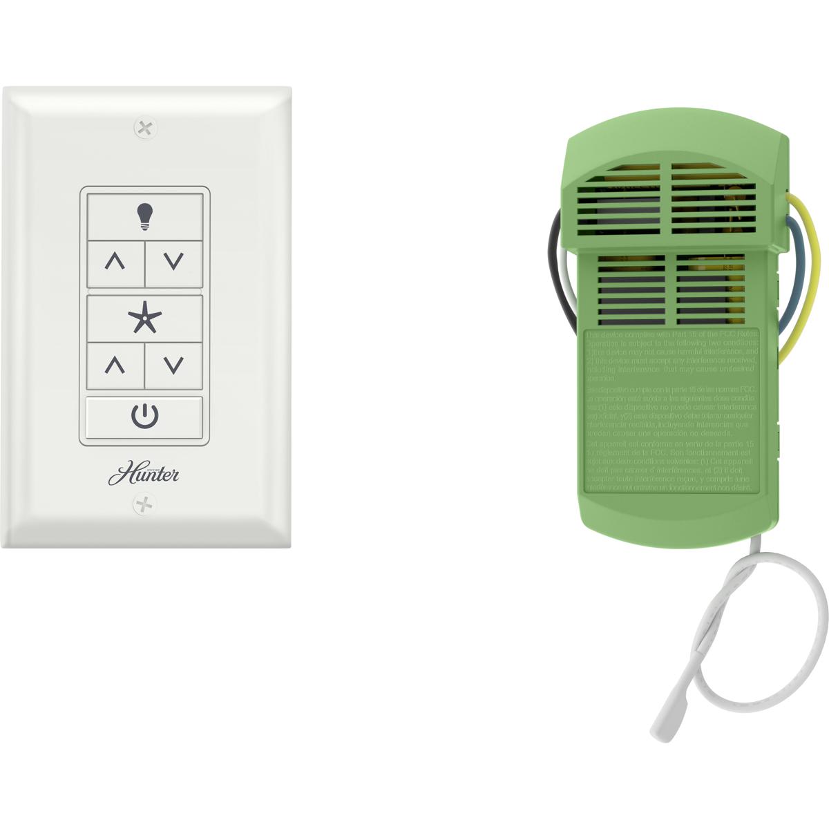 Hunter Fan 99771 Samantha White Universal Fan Wall Control with Receiver