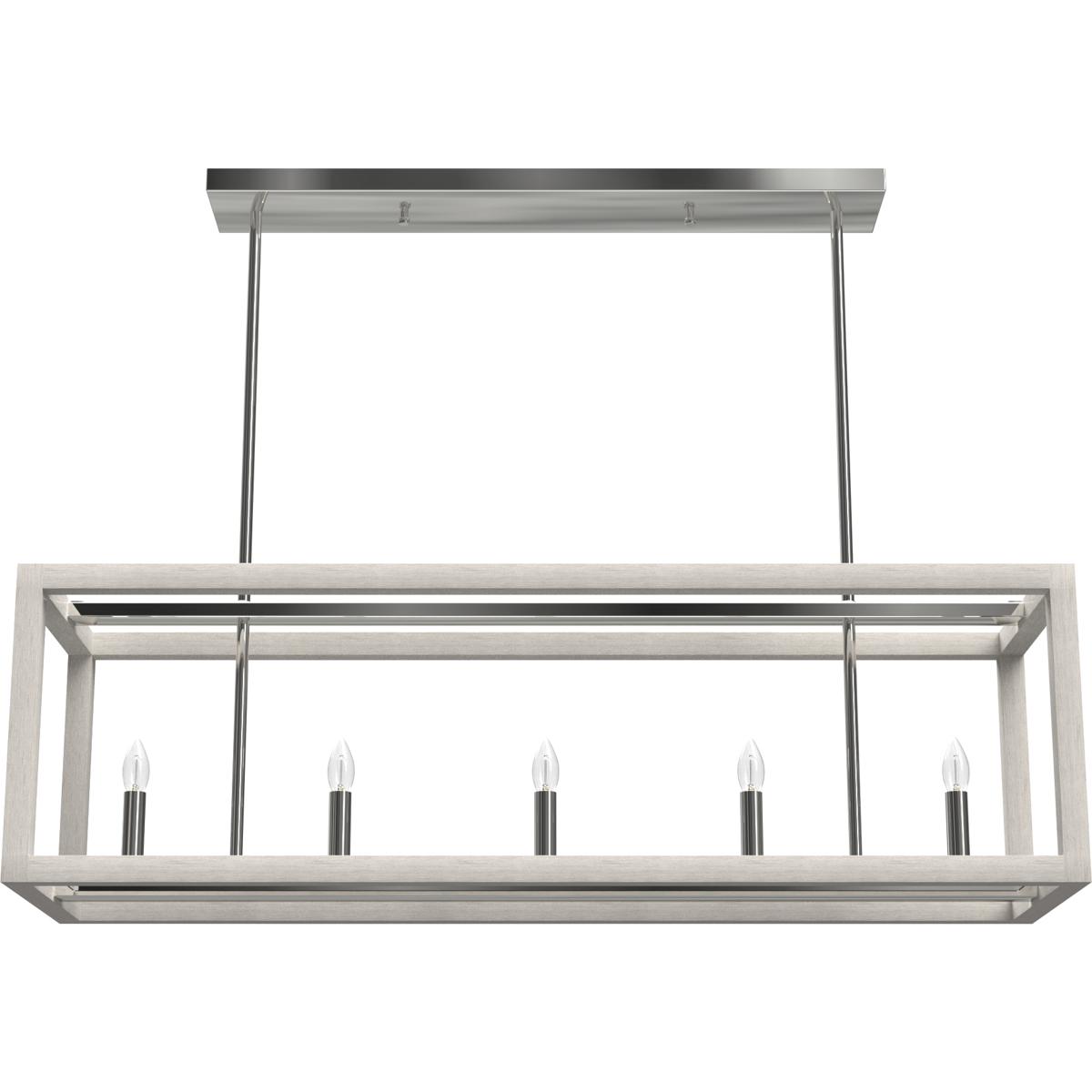 Hunter Fan 19998 Squire Manor 5 Light 40 inch Chrome Linear Chandelier Ceiling Light