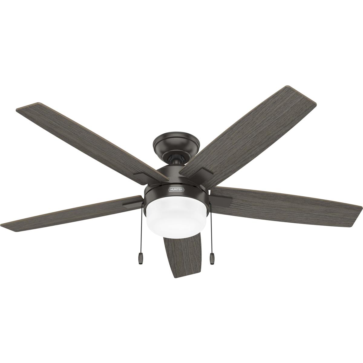 Hunter Fan 52504 Anisten 52 inch Noble Bronze with Grey Walnut/Warm Grey Oak Blades Ceiling Fan