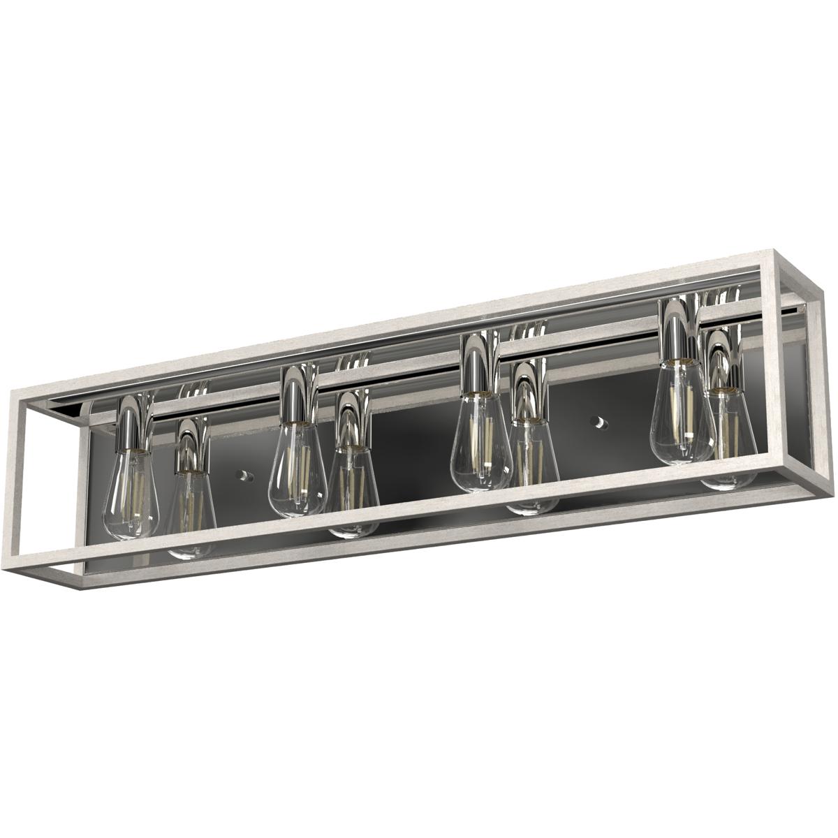Hunter Fan 19037 Squire Manor 4 Light 33 inch Distressed White Vanity Light Wall Light