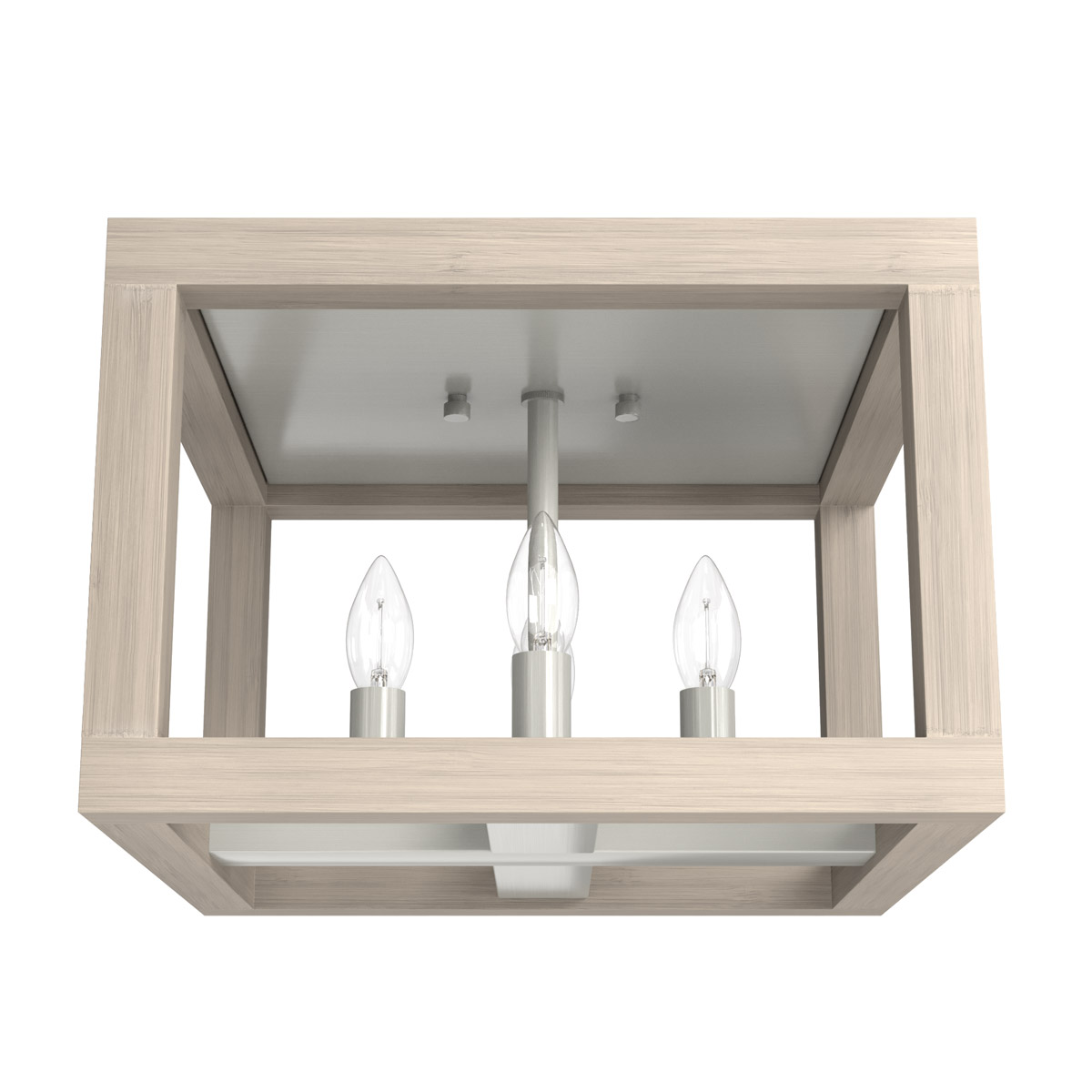 Hunter Fan 19089 Squire Manor 4 Light 12 inch Brushed Nickel Flush Mount Ceiling Light