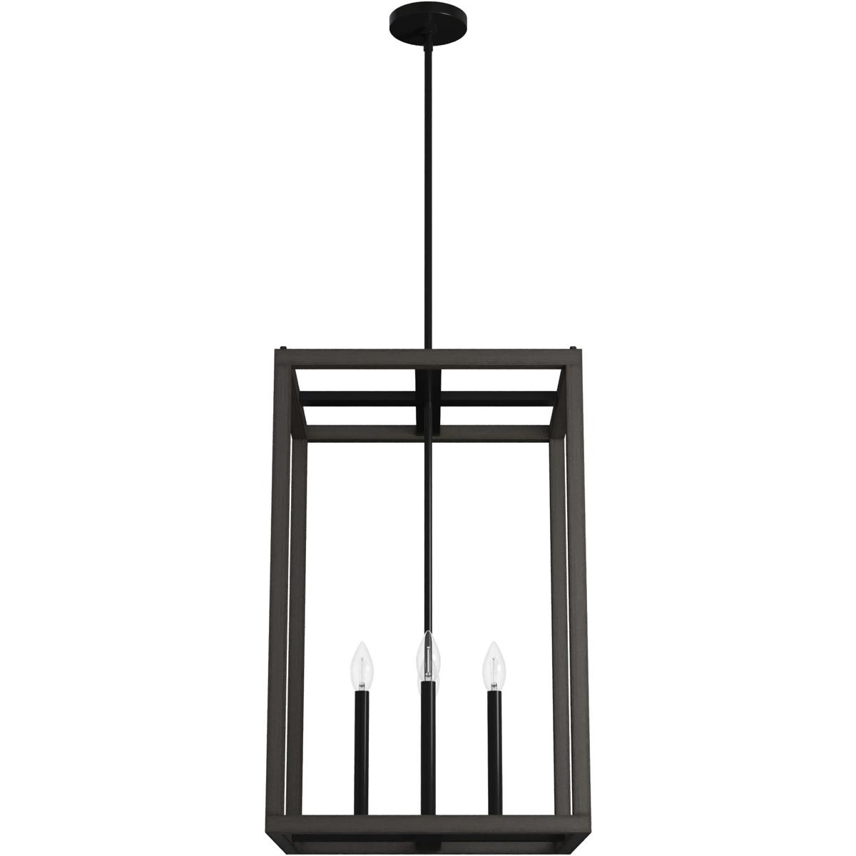 Hunter Fan 19677 Squire Manor 4 Light 1825 inch Matte Black Pendant Ceiling Light