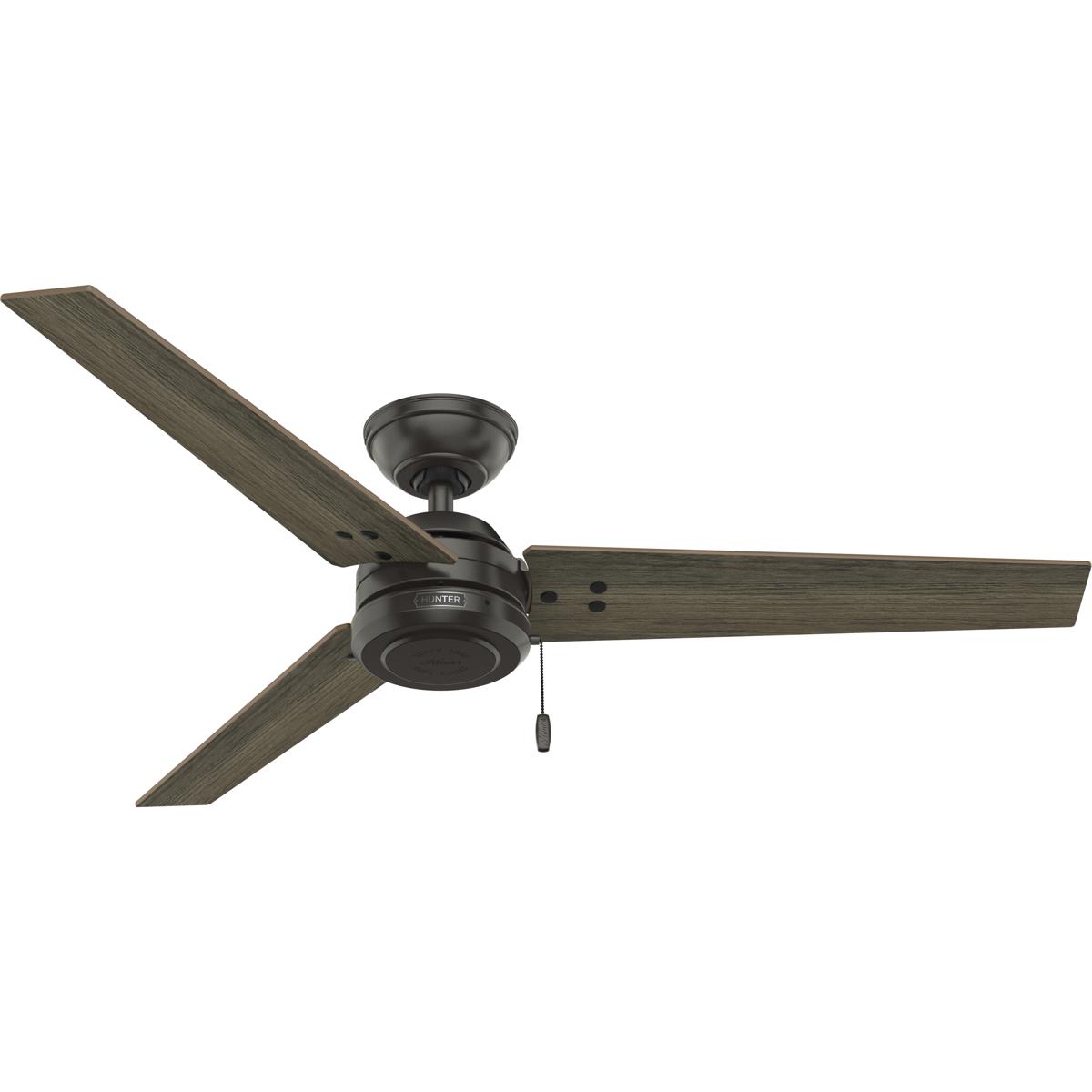 Hunter Fan 59231 Cassius 52 inch Noble Bronze with Warm Grey Oak/Dark Gray Oak Blades Outdoor Ceiling Fan