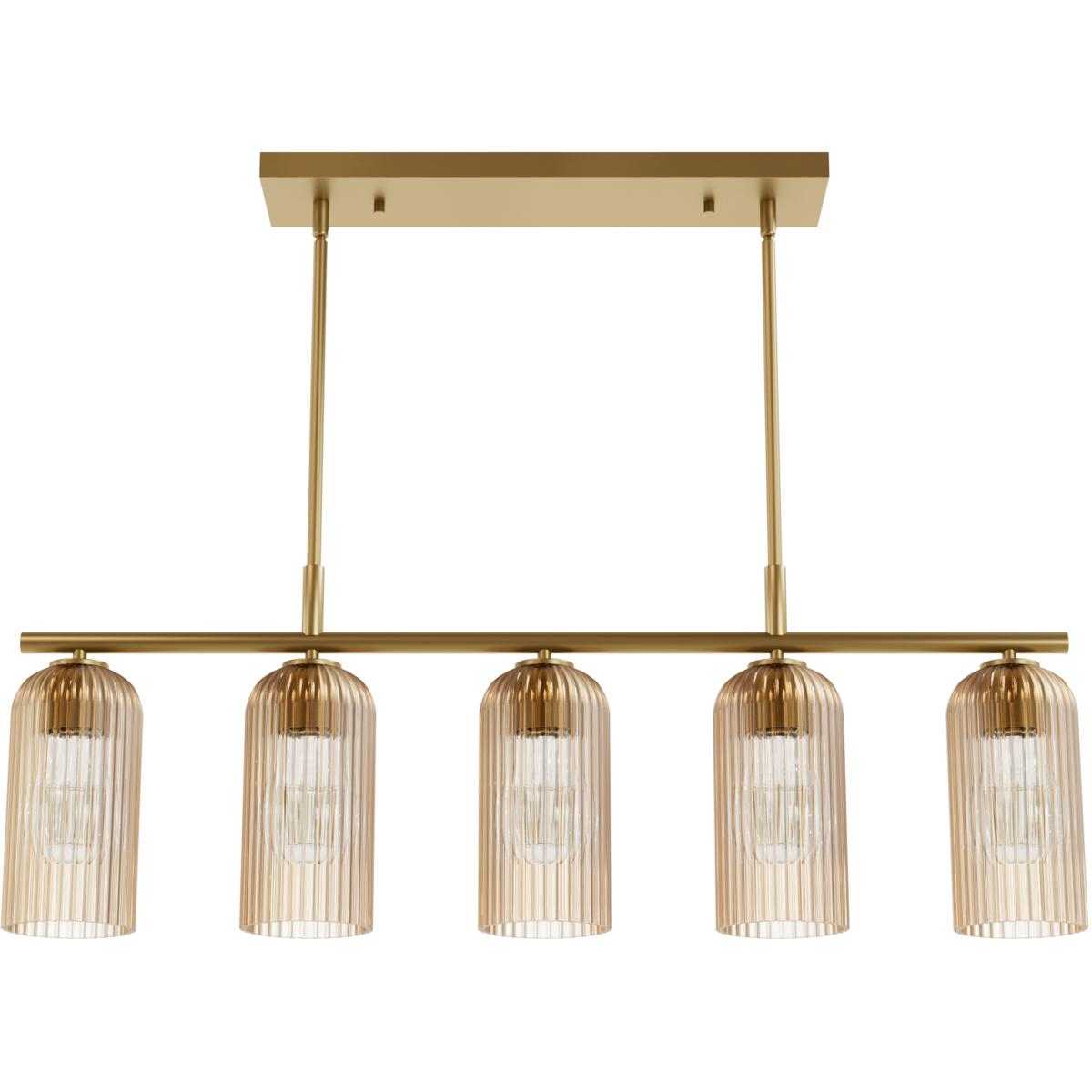Hunter Fan 13233 Beverly Glen 5 Light 36.5 inch Luxe Gold Linear Chandelier Ceiling Light, Medium