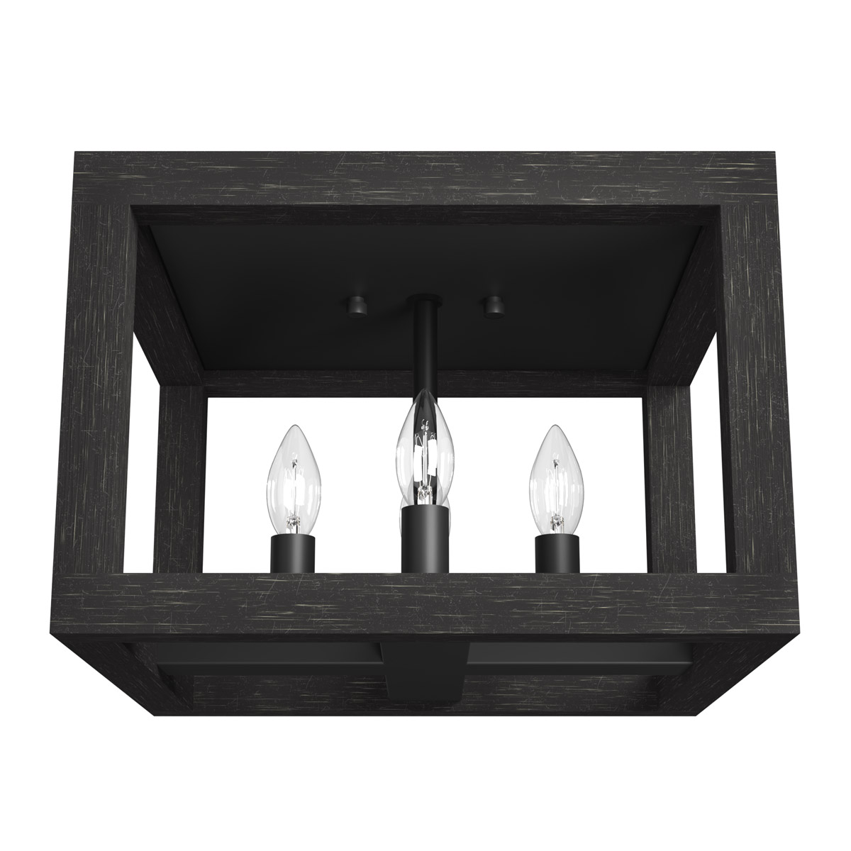 Hunter Fan 19088 Squire Manor 4 Light 12 inch Matte Black Flush Mount Ceiling Light
