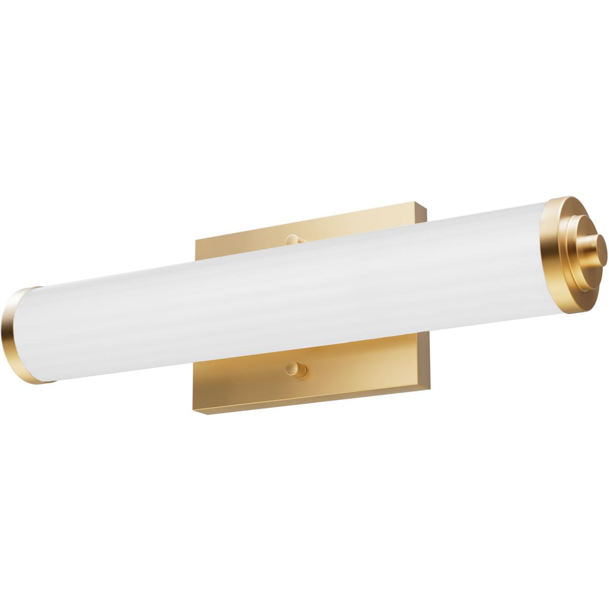 19944 5 x 18 x 3.25 in. Holly Grove Alturas Gold with Cased White Glass 2 Light Bathroom Vanity Wall Light Fixture