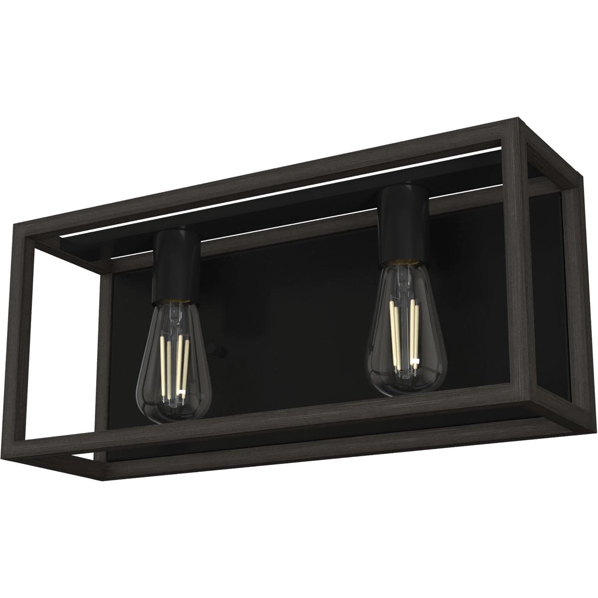 Hunter Fan 19671 Squire Manor 2 Light 17 inch Matte Black Vanity Light Wall Light