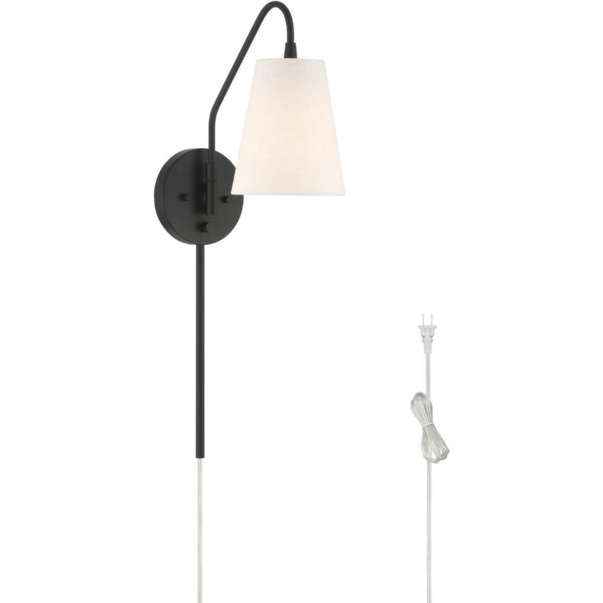 Hunter Fan 48174 Valley Park 1 Light 6 inch Matte Black Pin Up Sconce Wall Light, Large