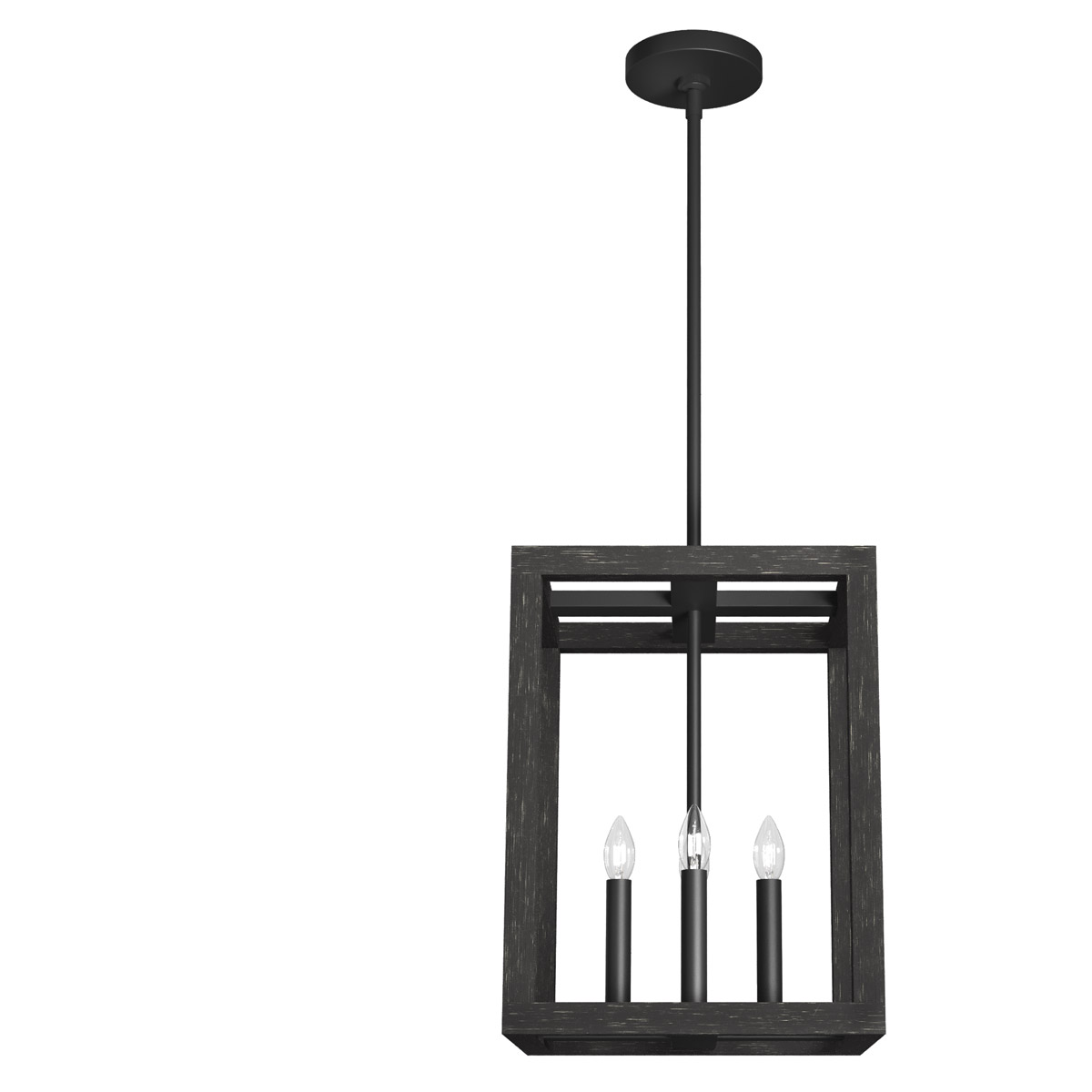 Hunter Fan 19084 Squire Manor 4 Light 12 inch Matte Black Pendant Ceiling Light