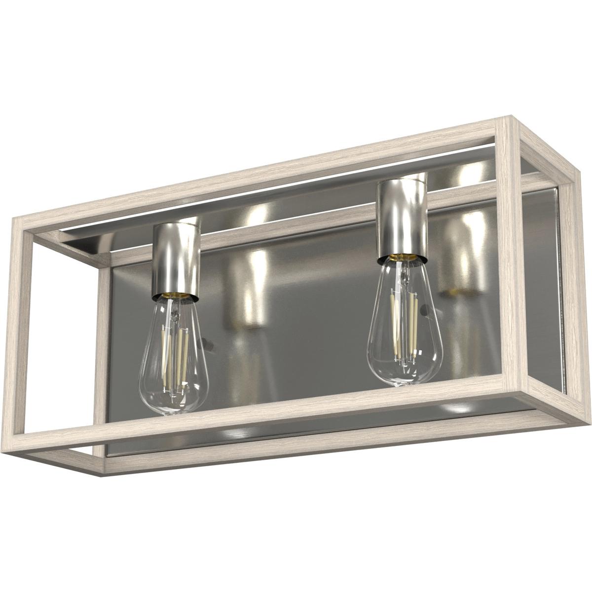 Hunter Fan 19672 Squire Manor 2 Light 17 inch Brushed Nickel Vanity Light Wall Light