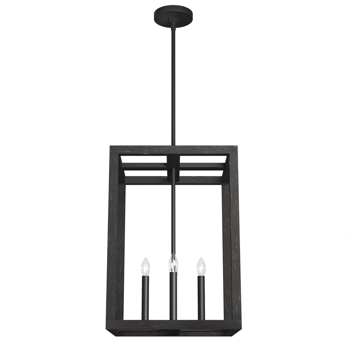 Hunter Fan 19086 Squire Manor 4 Light 15 inch Matte Black Pendant Ceiling Light
