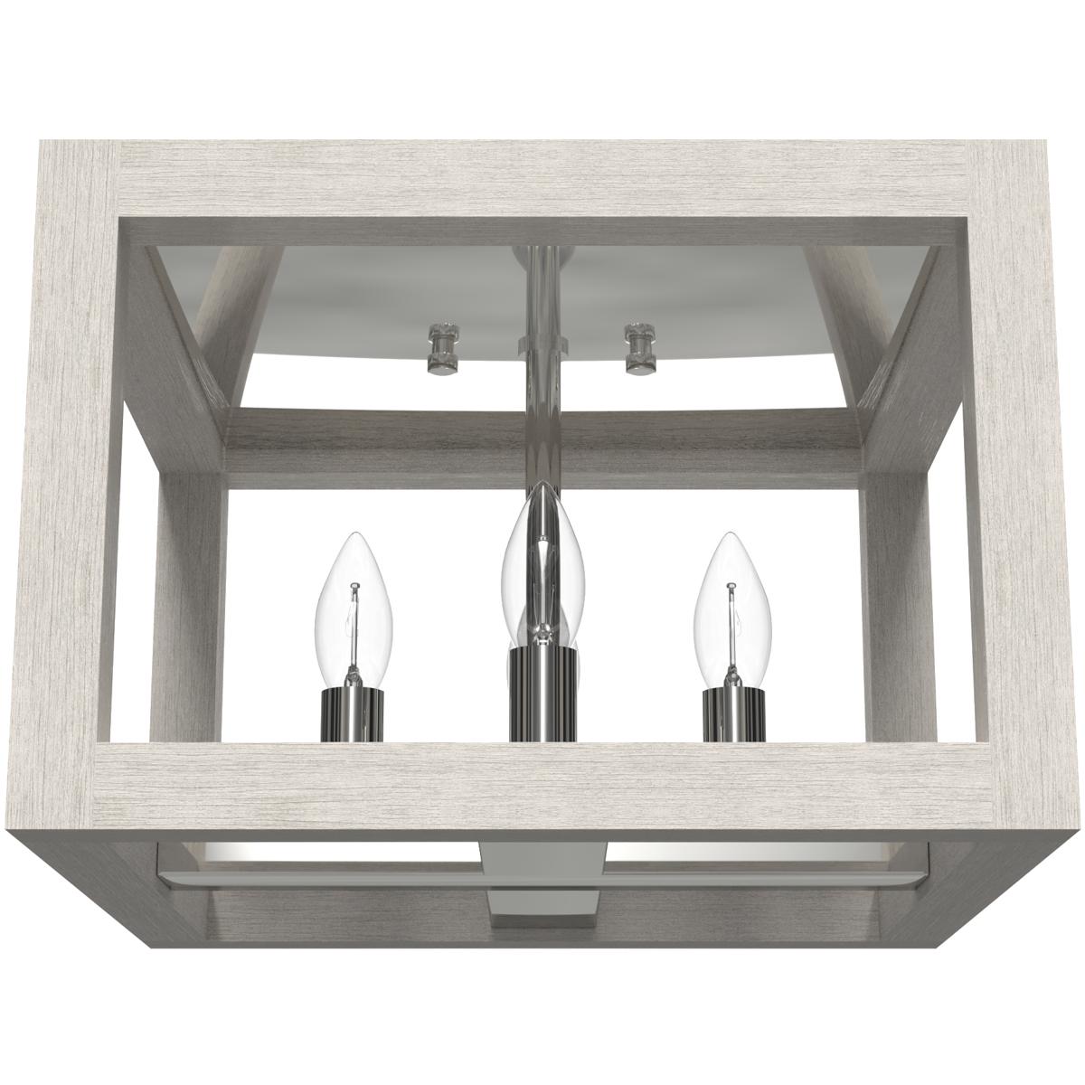 Hunter Fan 19997 Squire Manor 4 Light 12 inch Chrome Flush Mount Ceiling Light