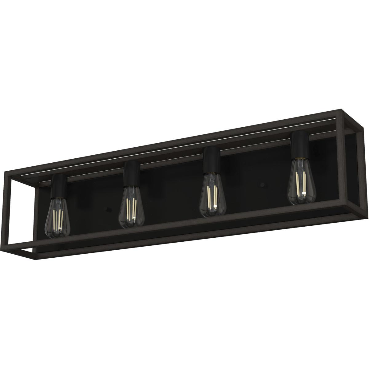 Hunter Fan 19675 Squire Manor 4 Light 33 inch Matte Black Vanity Light Wall Light